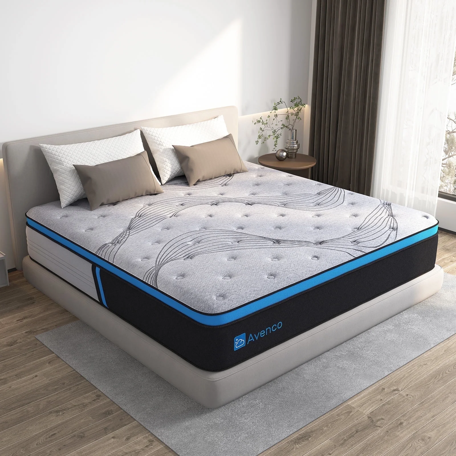 Avenco Original 12" Medium-Firm Gel Memory Foam Hybrid Mattress,Queen Size