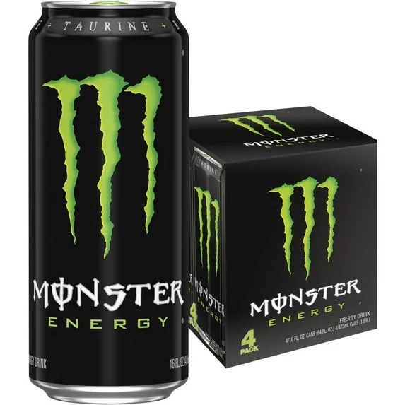 Monster Energy, Original, Energy Drink, 4 Pack - 16 Fl Oz